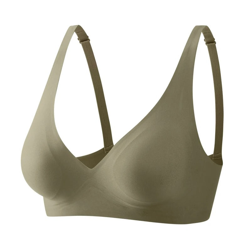 FINETOO Soft Wireless Bra for Women – Deep V Padded Bralette, Seamless Comfortable Lingerie, S-XL