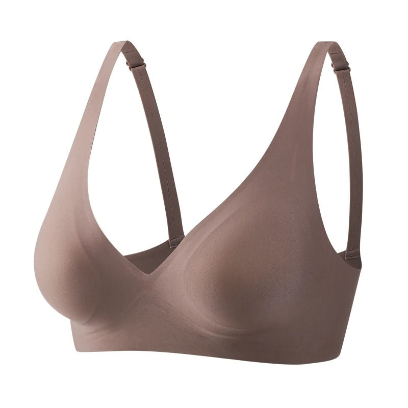 FINETOO Soft Wireless Bra for Women – Deep V Padded Bralette, Seamless Comfortable Lingerie, S-XL