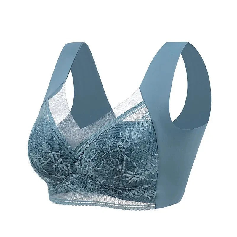 Plus Size Push-Up Bra L-6XL – Ice Silk Seamless Lace Bralette, Wireless Summer Lingerie for Women