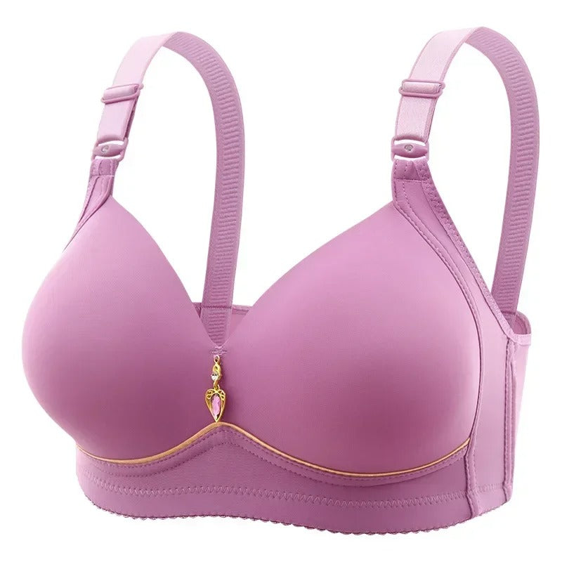 Wireless Gathered Bra for Women – Breathable Full-Support Plus Size Lingerie, Steel-Free Comfort Bra