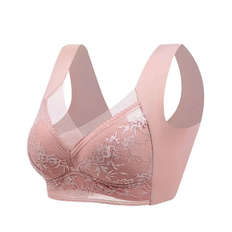 Plus Size Push-Up Bra L-6XL – Ice Silk Seamless Lace Bralette, Wireless Summer Lingerie for Women