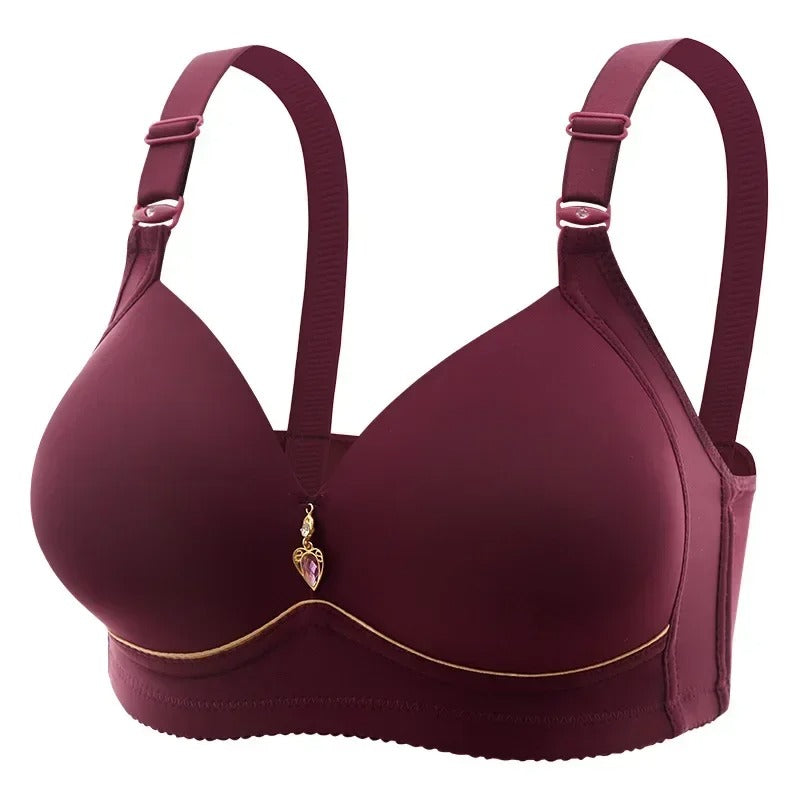 Wireless Gathered Bra for Women – Breathable Full-Support Plus Size Lingerie, Steel-Free Comfort Bra