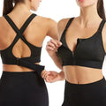 Zip-Front Sports Bra for Women – Adjustable Straps, High-Impact Shockproof Support, Slim Fit Yoga Crop Top