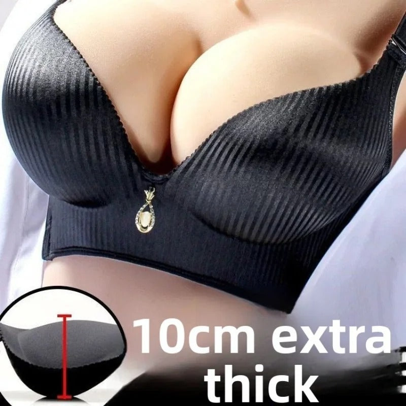 Push-Up Bra with 8CM Thick Padding for Small Chest – Seamless Wireless T-Shirt Bra with Adjustable Straps, Natural Lift Lingerie