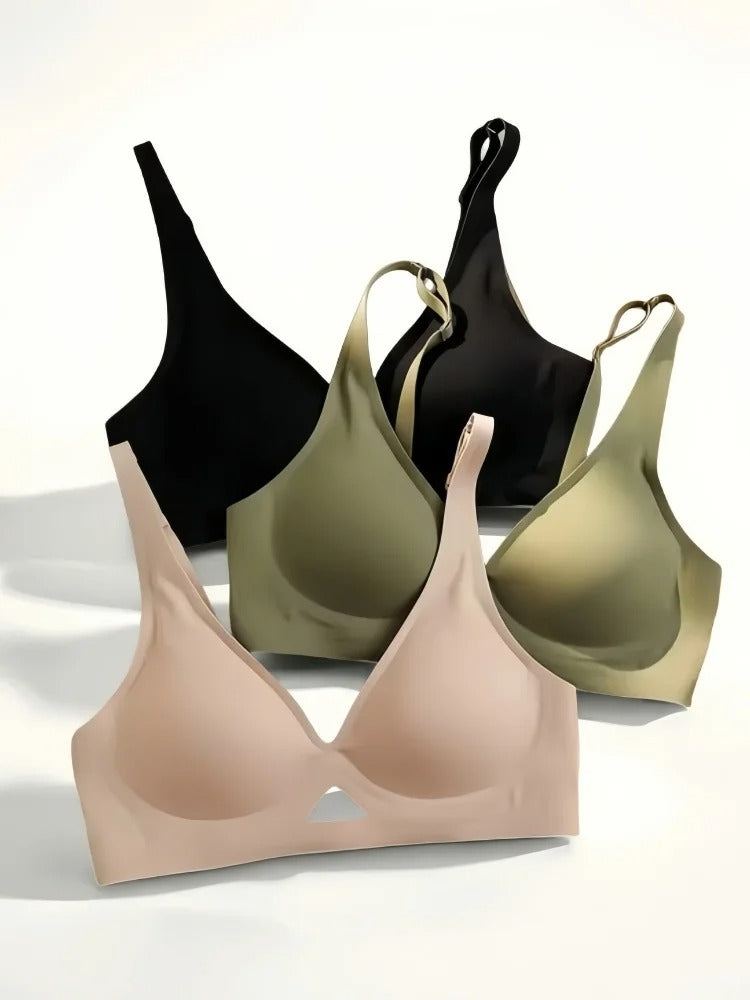Seamless Push-Up Bralette for Women – U-Back Non-Wire Bra with Mesh Detail, S-XL