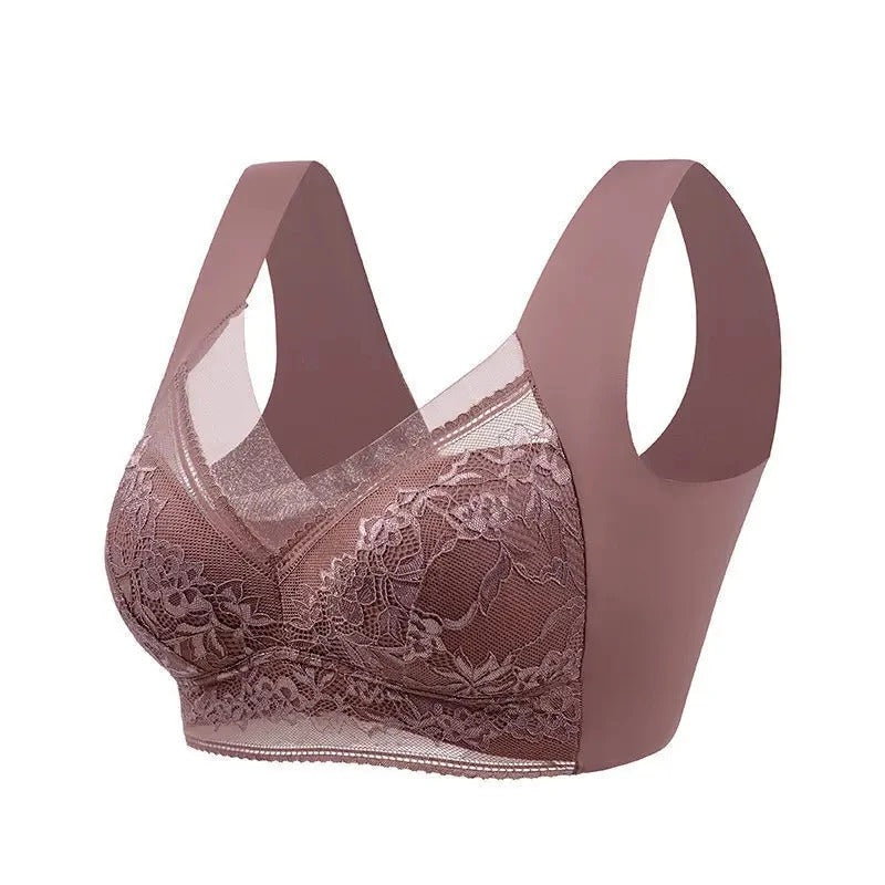 Plus Size Push-Up Bra L-6XL – Ice Silk Seamless Lace Bralette, Wireless Summer Lingerie for Women