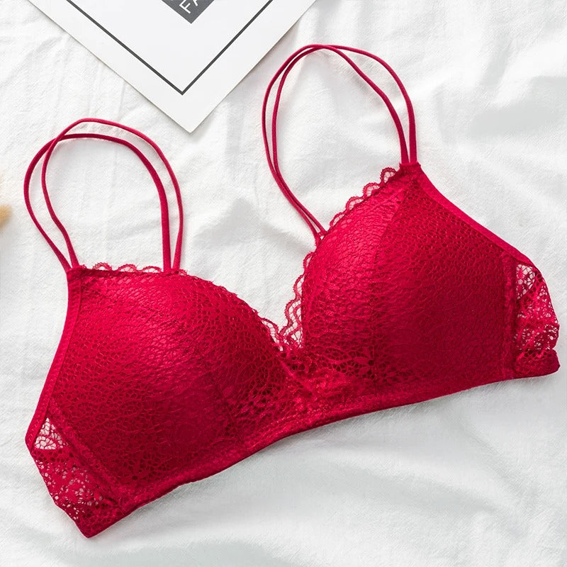 Floral Lace Bralette – Wireless Ultra-Thin Bra for Women, A-B Cup Soft Lingerie with Elegant Design