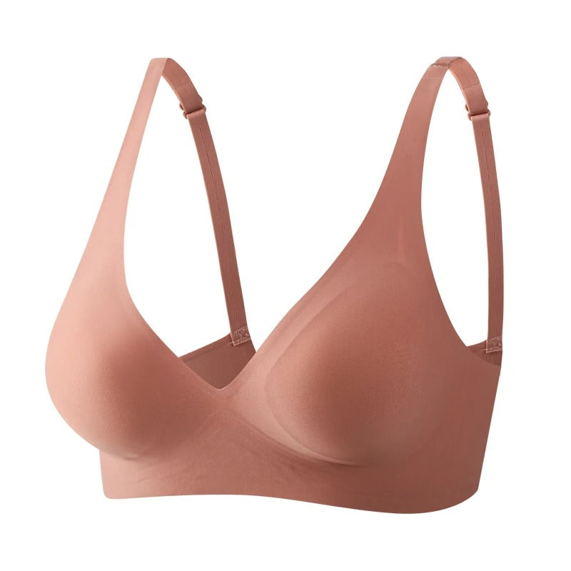FINETOO Soft Wireless Bra for Women – Deep V Padded Bralette, Seamless Comfortable Lingerie, S-XL