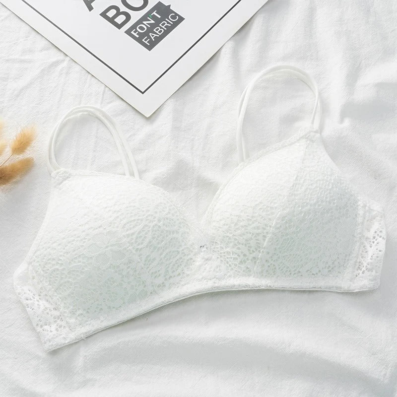 Floral Lace Bralette – Wireless Ultra-Thin Bra for Women, A-B Cup Soft Lingerie with Elegant Design